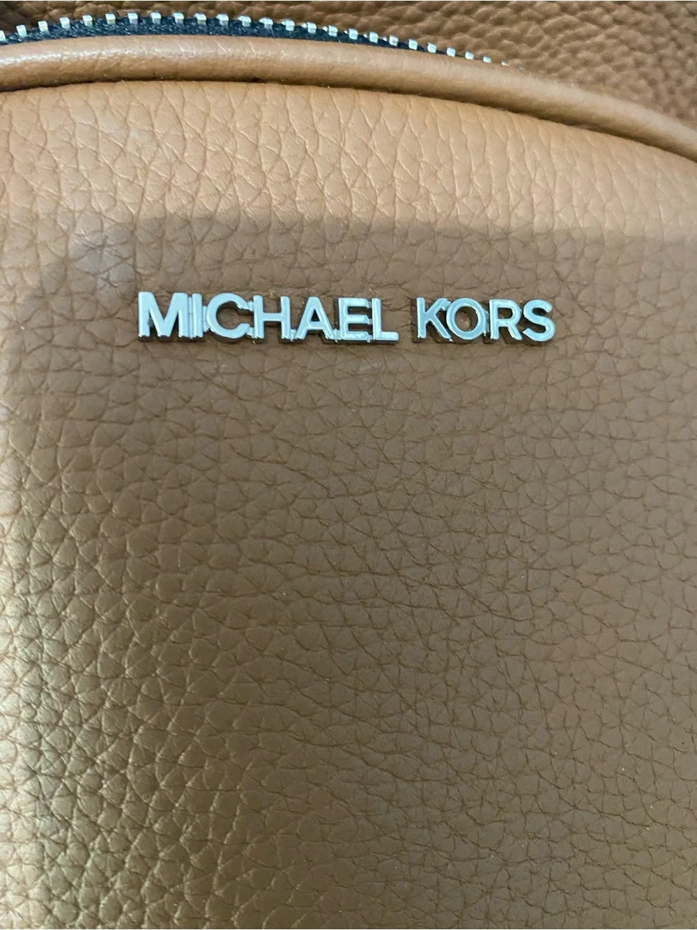 Michael Kors Camel Pebbled Leather Sling Backpack